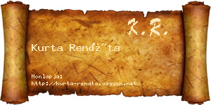 Kurta Renáta névjegykártya